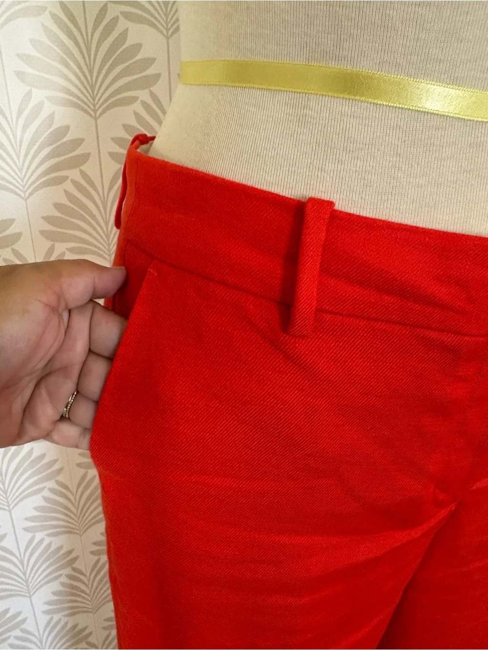 J. Crew Bright Orange Wide-Leg Linen Pants